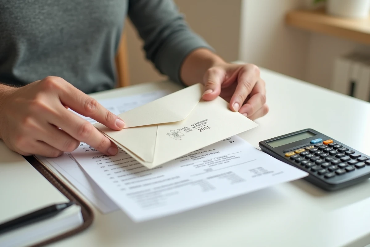Mains tenant une enveloppe et une facture en retard prête à être envoyée pour régularisation
