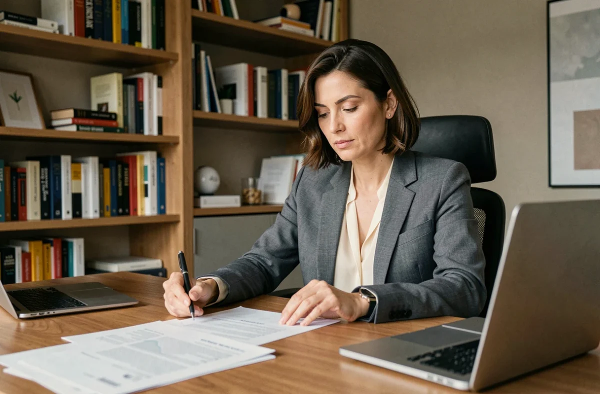 Femme en télétravail étudiant ses droits aux allocations chômage après une démission légitime