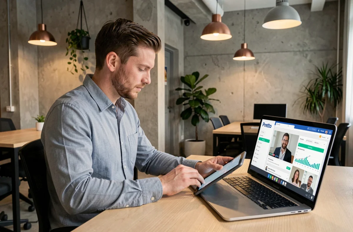 Conseiller digital Pretto accompagnant un client de l'Ain dans son projet de prêt immobilier via une plateforme numérique