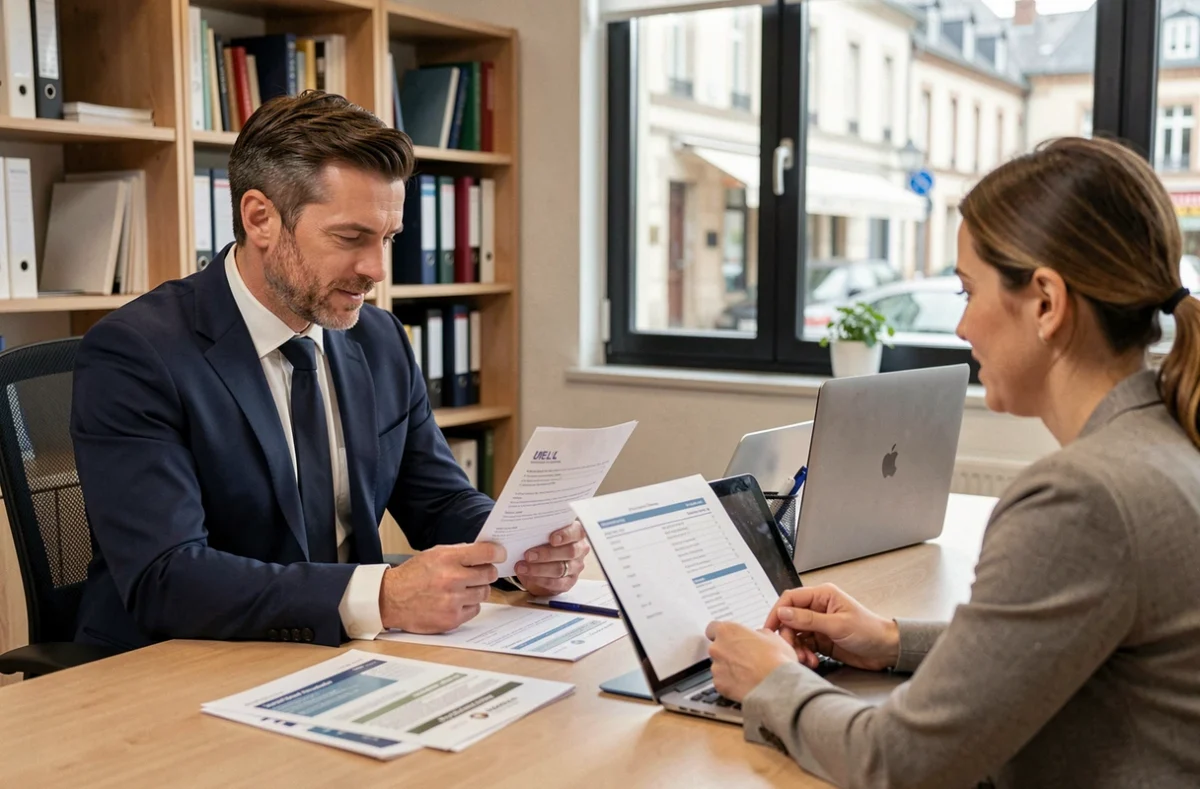Courtier immobilier de Proxcourtage à Bourg-en-Bresse en consultation avec un couple de clients pour un prêt immobilier